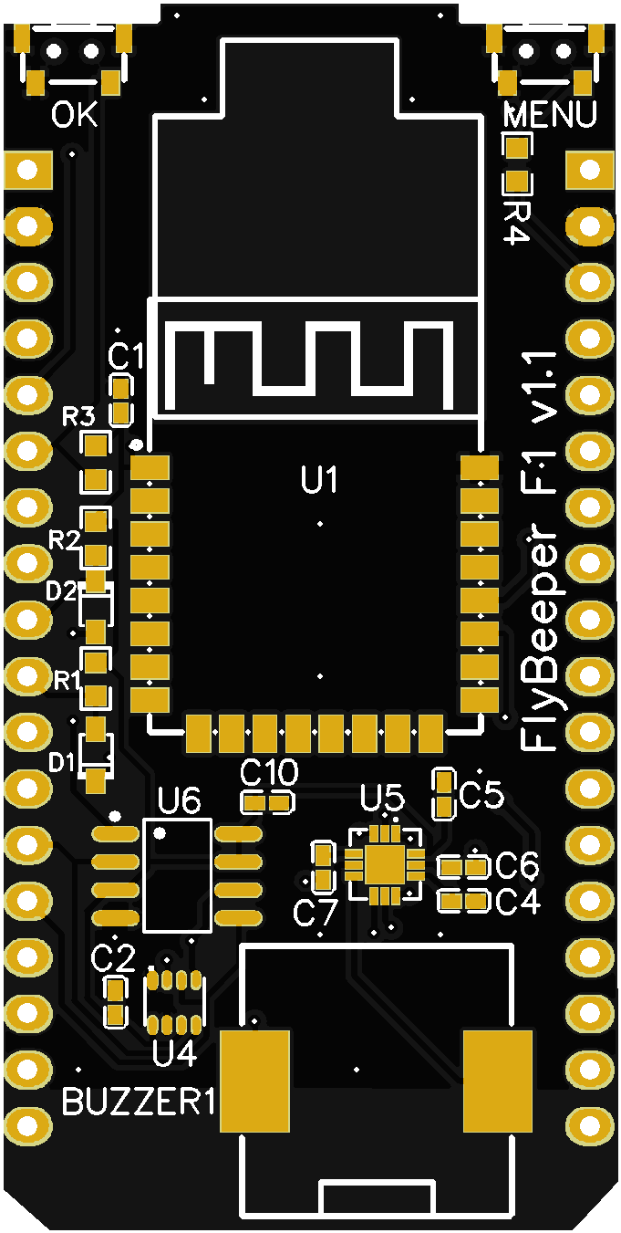 FlyBeeper F1 — PCB v1.1 layout