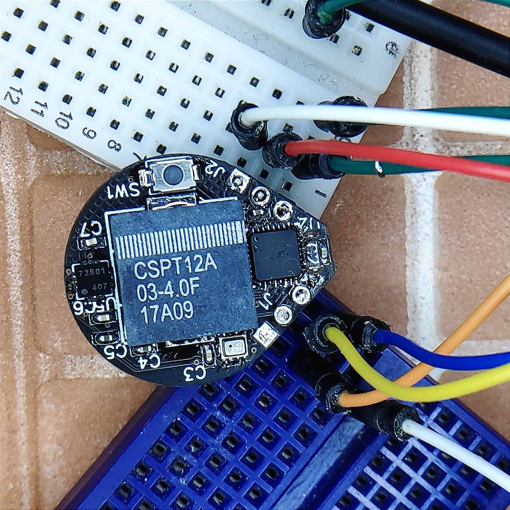 Early FlyBeeper Horn prototype with the SMD whistle PCB and CR2032 holder