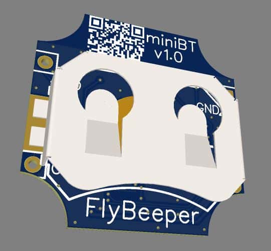 FlyBeeper mini BT — PCB bottom 3D render